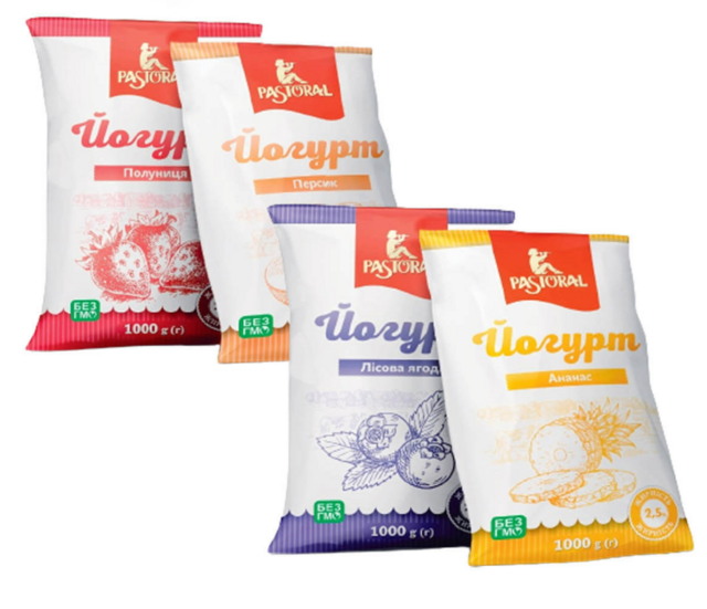 Йогурт питний PASTORAL лісова ягода, 2,5%, 1000 г